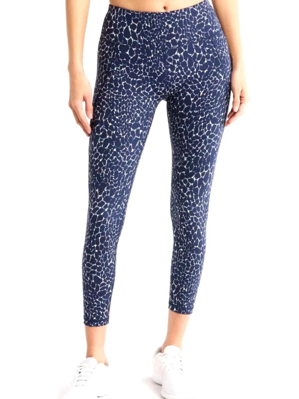 Sweaty Betty Womens Pants Size 2 Power 7/8 Workout Leggings Blue Rear Zip Pocket